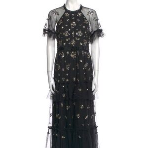 Black Silver Embellished Gown